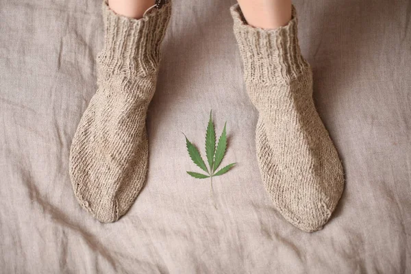 Cannabis Faser Socken Aus Hanf — Stockfoto