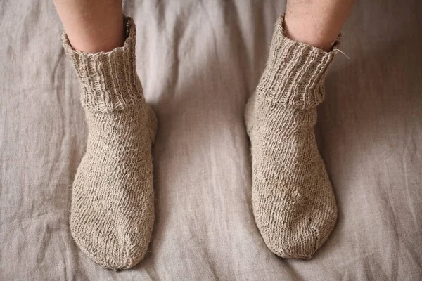 Κάνναβη Ινών Κάλτσες Κατασκευασμένα Από Κάνναβη — Φωτογραφία Αρχείου