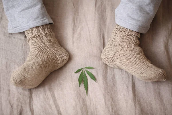 Calcetines Fibra Cannabis Hechos Cáñamo —  Fotos de Stock