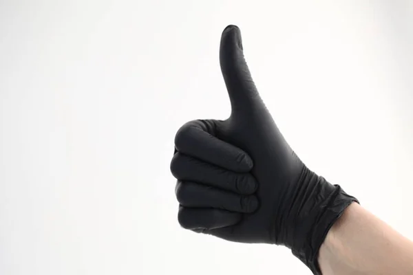 Γυναίκες Χέρι Μαύρα Γάντια — Φωτογραφία Αρχείου