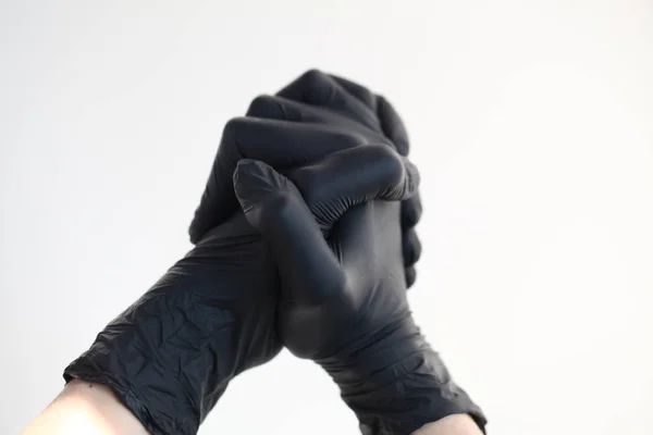 Women Hand Black Gloves — Stock Photo, Image