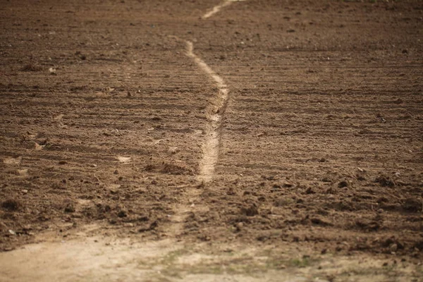 Lente Geploegd Akkers Aarde Bruin — Stockfoto