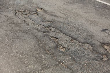 Çatlama asfalt yol sokak şehir