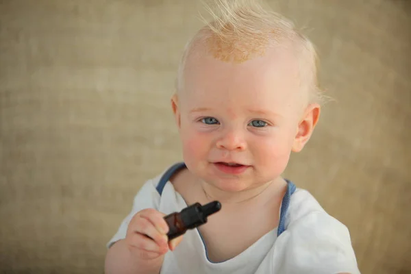 Engraçado Bebê Menino Infantil Retrato — Fotografia de Stock