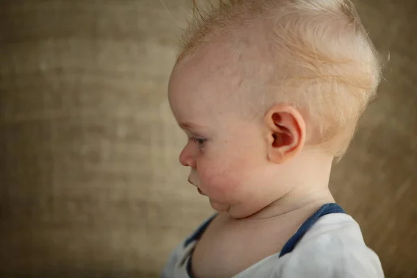 Funny Baby Boy Infant Portrait — Stock Photo, Image