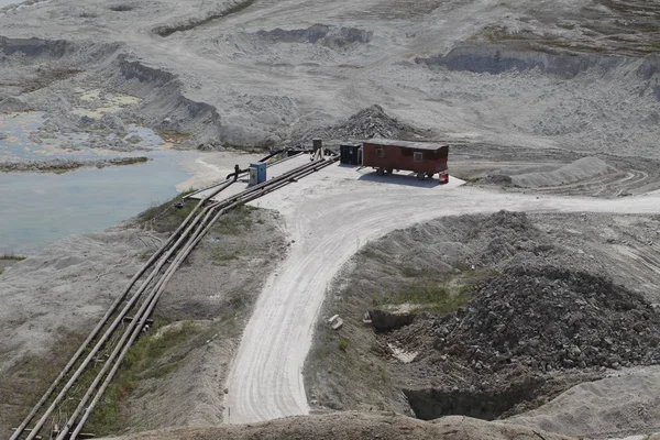 Landscape View Quarry Extraction Raw Materials Production Cement Factory — Stock Photo, Image