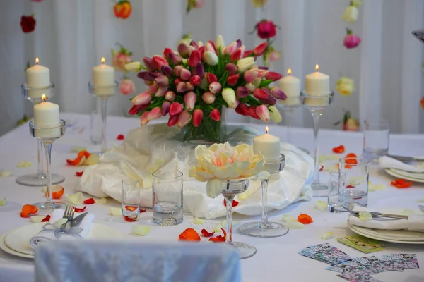 Brilhante Flores Coloridas Buquê Decoração Casamento — Fotografia de Stock