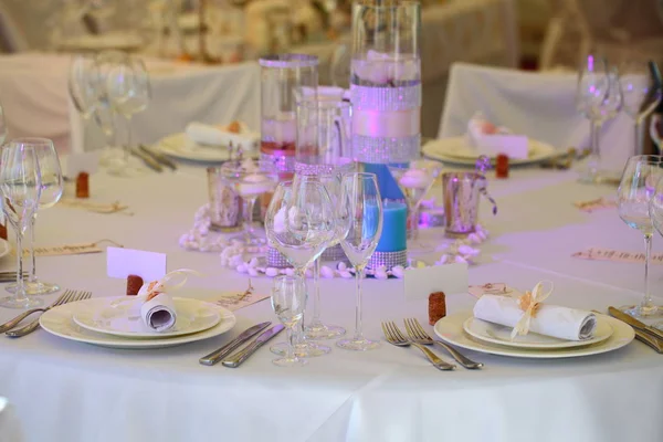 Dekoráció Esküvői Asztal Ünnepi Party — Stock Fotó