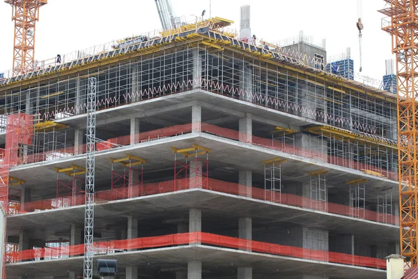 Belarus Minsk May 2015 Building Construction Site Concrete Wall Formwork — Stock Photo, Image