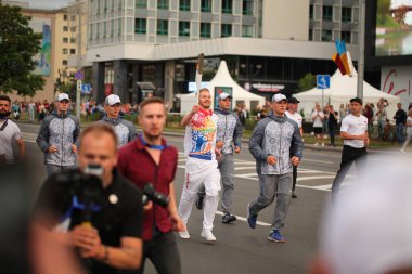 Beyaz Rusya, Minsk, 17 Haziran 2019. Minsk ikinci Avrupa oyunları Logo amblem sembolizm.