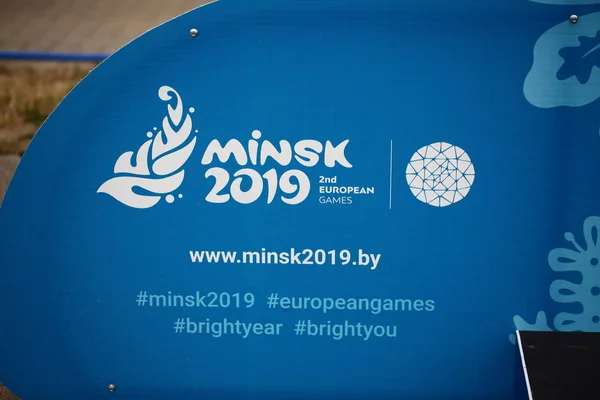 Beyaz Rusya Minsk Haziran 2019 Minsk Ikinci Avrupa Oyunları Logo — Stok fotoğraf