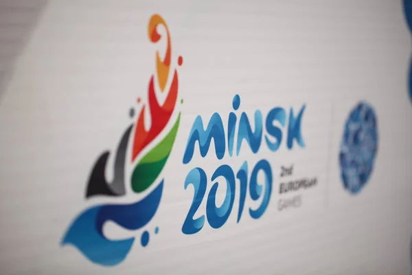 Beyaz Rusya Minsk Haziran 2019 Minsk Ikinci Avrupa Oyunları Logo — Stok fotoğraf