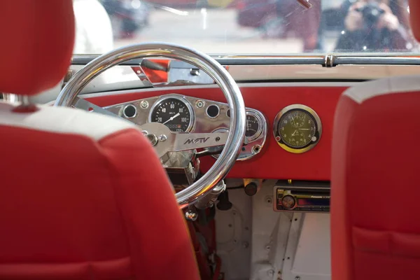 Belarus April 2014 International Festival Retro Auto Minsk Old Steering — Stock Photo, Image