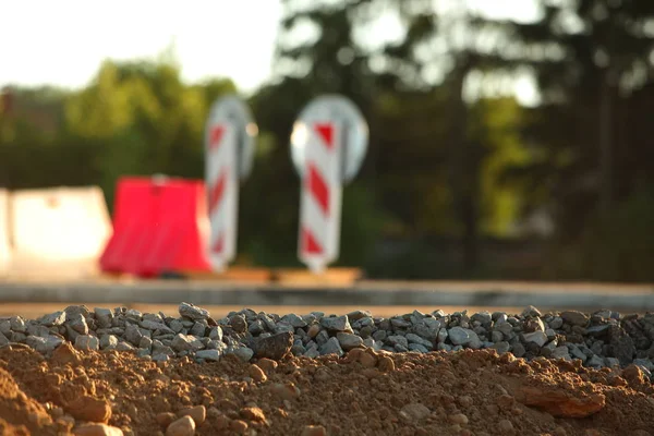 Aanleg van de weg van de moderne betonnen snelweg versnelling — Stockfoto