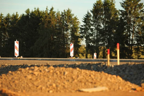 Construction of the road of modern concrete highway speeding — Stock Photo, Image