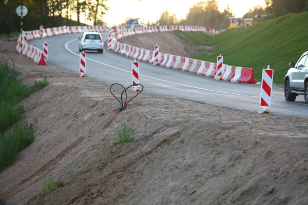 Construction of the road of modern concrete high-speed highway. — Stock Photo, Image