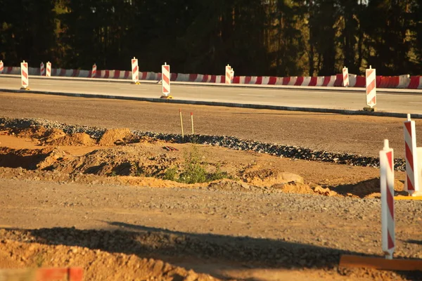 Construction of the road of modern concrete high-speed highway. — Stock Photo, Image