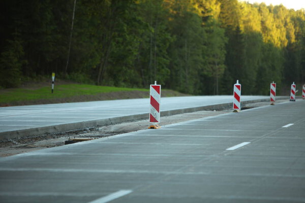 Construction of the road of modern concrete high-speed highway.