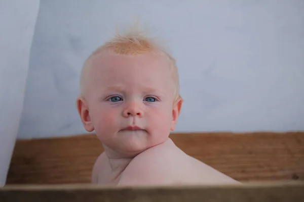 Engraçado Bebê Menino Infantil Retrato — Fotografia de Stock