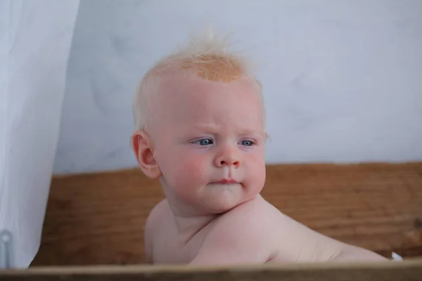 Funny Baby Boy Infant Portrait — Stock Photo, Image