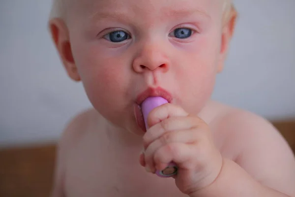 Engraçado Bebê Menino Infantil Retrato — Fotografia de Stock