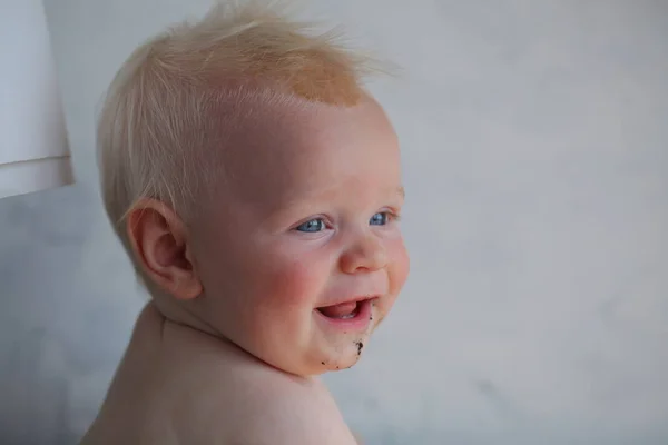 Funny Baby Boy Infant Portrait — Stock Photo, Image