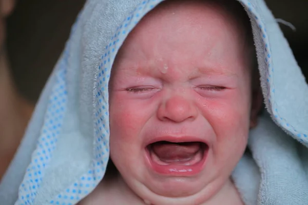 cute little baby boy crying