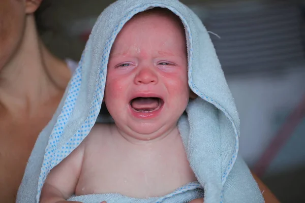 Cute Little Baby Chłopiec Płacz — Zdjęcie stockowe