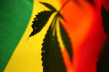 yasal marihuana kavramı. Tıbbi esrar bayrağı arka plan