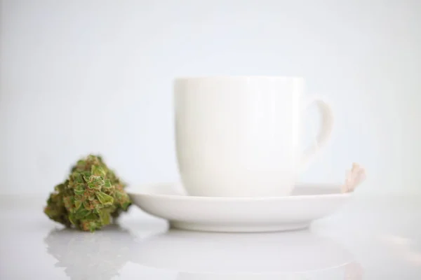 Hemp Tea Medical Cannabis Leaf — Stock Photo, Image