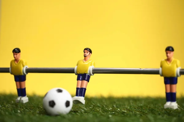 Foosball table soccer .sport teame football players — Stock Photo, Image