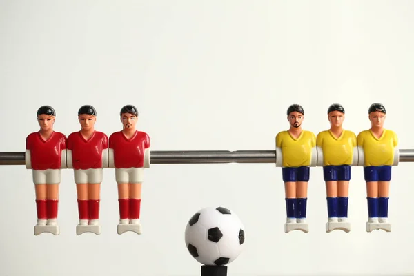 Foosball table soccer .sport teame football players — Stock Photo, Image