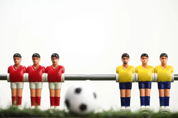 Foosball table soccer .sport teame football players — Stock Photo, Image