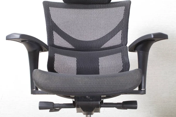 Silla Ergonómica Oficina Negro Con Revestimiento Malla —  Fotos de Stock