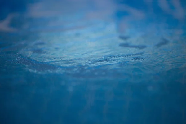 Burbujas Del Chorro Agua Filtro Azul Piscina Funciona —  Fotos de Stock