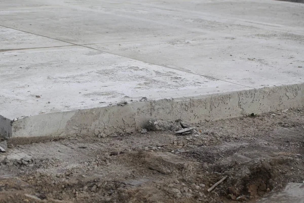 水泥公路扩建工程 清洗混凝土技术 — 图库照片