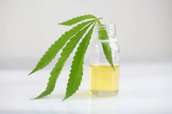 Medical Marijuana Leaf Cannabis Cbd Oil — Stock Photo, Image