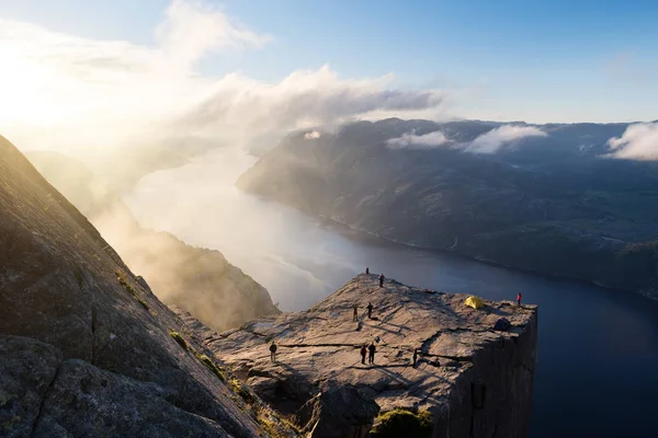Preikestolen Kanzelfelsen Lysefjord Norwegen — Stockfoto