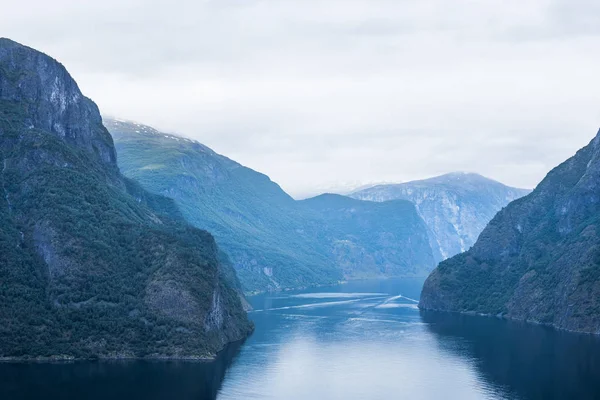 Panorama Van Aurlandsfjord Prachtig Uitzicht Fjord Bergen — Stockfoto