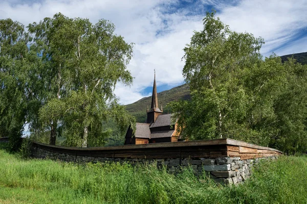 Lomskyrkja Kerk Lom Oudste Bewaard Gebleven Houten Gebouwen Prachtige Toeristische — Stockfoto