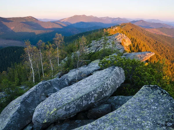 Ochtend Landschap Met Ochtend Licht Van Zon Mountain Pine Bergkam — Stockfoto