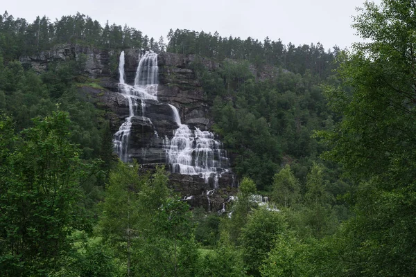 Tvindefossen Una Cascada Cerca Voss Noruega — Foto de Stock