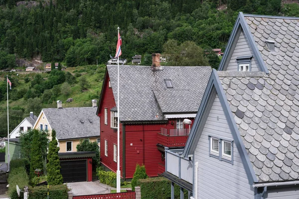 Noruega Odda Julho 2017 Arquitetura Típica Casas Norueguesas — Fotografia de Stock