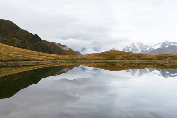 Mountain Lake Koruldi Main Caucasian Ridge Zemo Svaneti Georgia Town — Stock Photo, Image