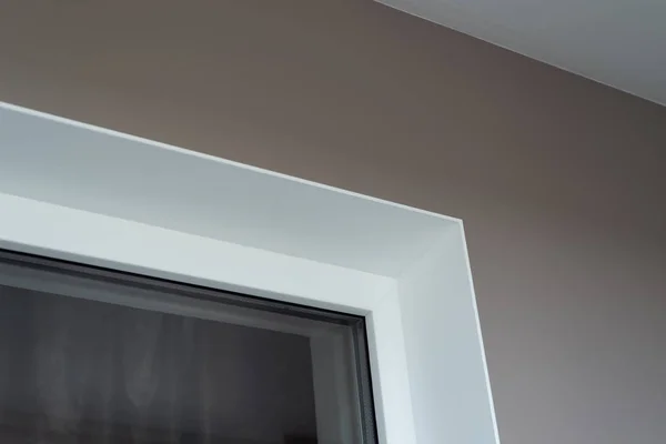 Pente Ouverture Fenêtre Après Réparation Mur Est Recouvert Papier Peint — Photo