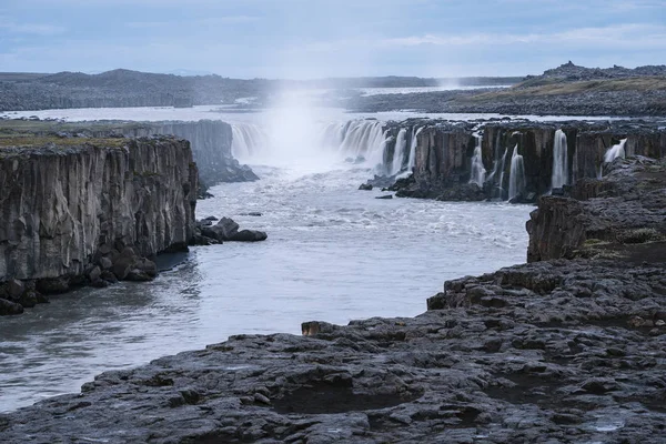 Selfoss waterfall. Wonderful landscape in Iceland. Famous Tourist Attraction