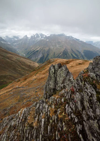 Ősz Hegyekben Svaneti Helyen Közel Tavak Koruldi Szamegrelo Felső Szvanéti — Stock Fotó