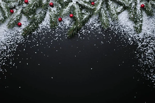 Karácsonyi Ünnep Háttér Szöveg Másol Hely Lapos Feküdt Felső Kilátás — Stock Fotó