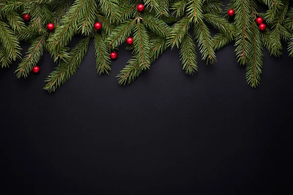 Natal Fundo Feriado Com Espaço Cópia Para Texto Publicitário Ramos — Fotografia de Stock