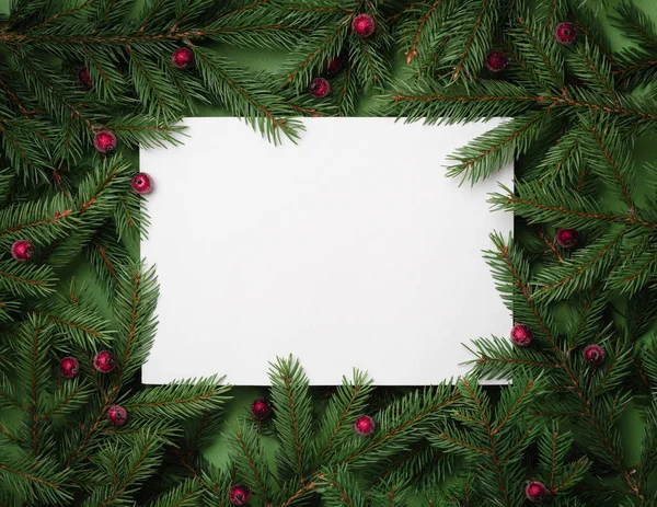 Festlig Bakgrund Med Kopia Utrymme För Text Christmas Gränsen Fir — Stockfoto